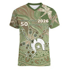 Personalised NAIDOC Week 2026 Women V-Neck T-Shirt Dragonfly Australian Aboriginal Art