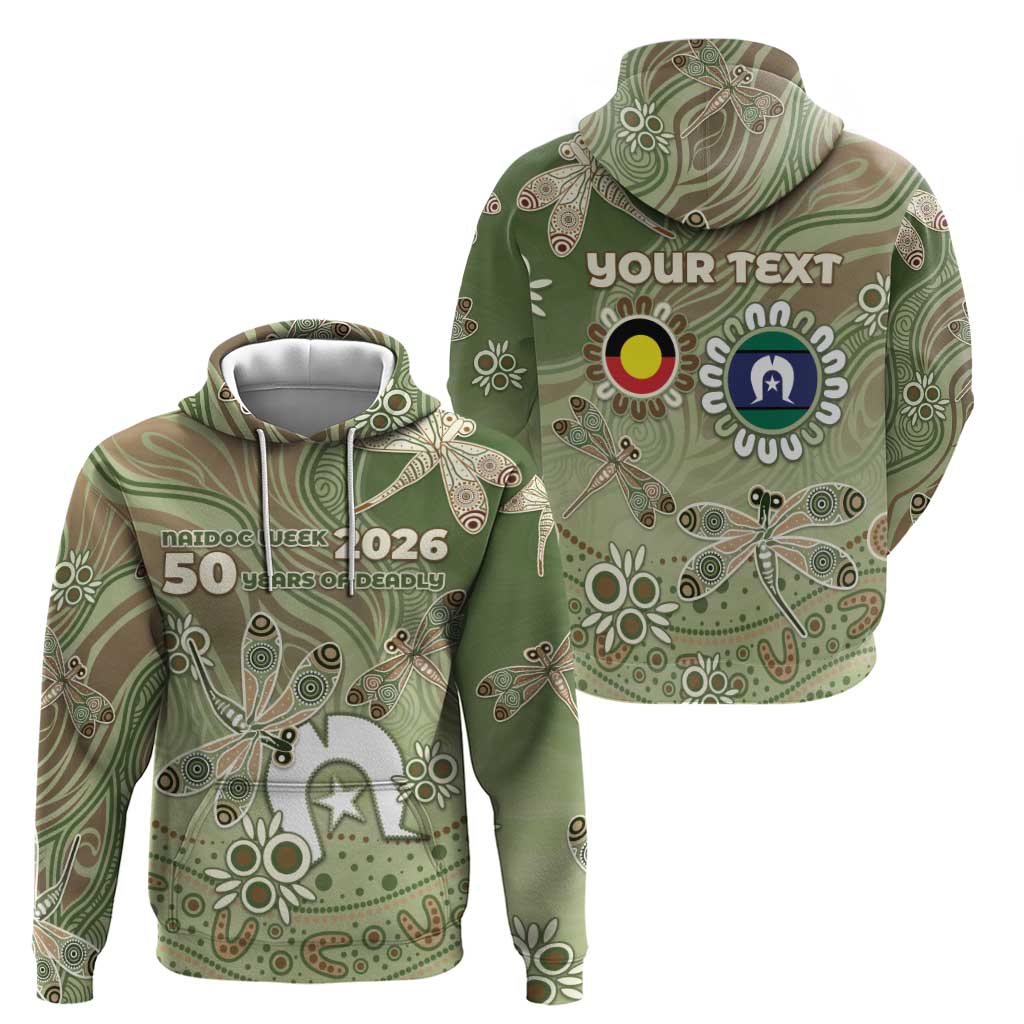 Personalised NAIDOC Week 2026 Zip Hoodie Dragonfly Australian Aboriginal Art