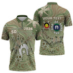 Personalised NAIDOC Week 2026 Zipper Polo Shirt Dragonfly Australian Aboriginal Art