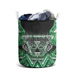 Aotearoa Ngati Maniapoto Laundry Basket Maori Tribal Green Paua Shell Pattern