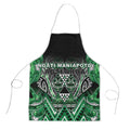 Aotearoa Ngati Maniapoto Apron Maori Tribal Green Paua Shell Pattern