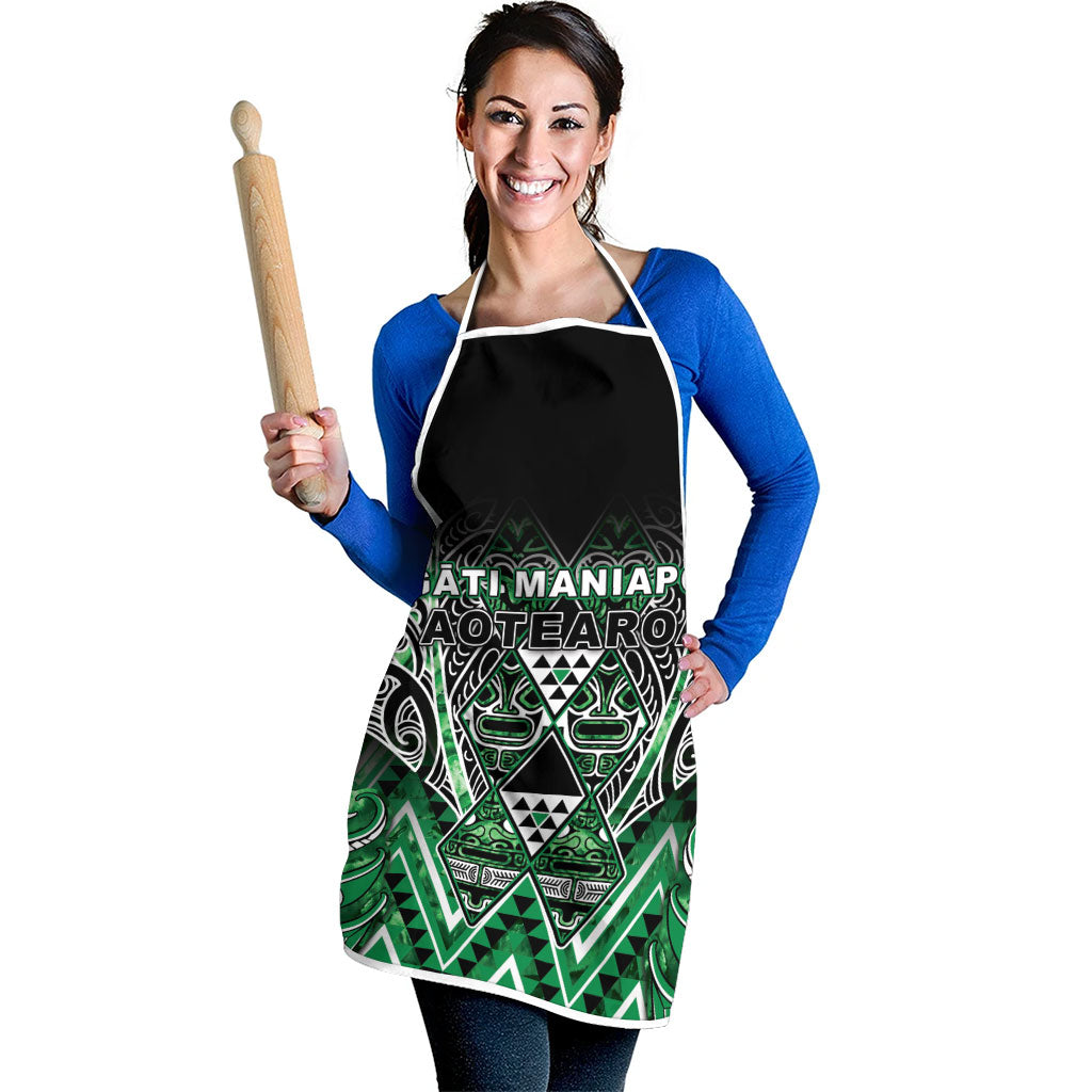 Aotearoa Ngati Maniapoto Apron Maori Tribal Green Paua Shell Pattern