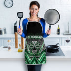 Aotearoa Ngati Maniapoto Apron Maori Tribal Green Paua Shell Pattern