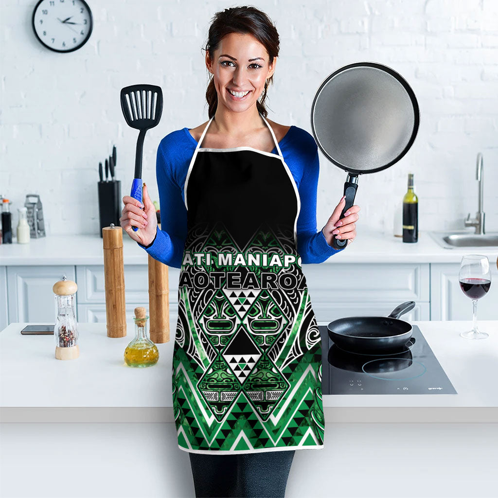 Aotearoa Ngati Maniapoto Apron Maori Tribal Green Paua Shell Pattern