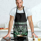 Aotearoa Ngati Maniapoto Apron Maori Tribal Green Paua Shell Pattern