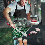 Aotearoa Ngati Maniapoto Apron Maori Tribal Green Paua Shell Pattern