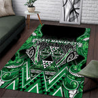 Aotearoa Ngati Maniapoto Area Rug Maori Tribal Green Paua Shell Pattern