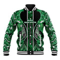 Aotearoa Ngati Maniapoto Baseball Jacket Maori Tribal Green Paua Shell Pattern