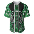 Aotearoa Ngati Maniapoto Baseball Jersey Maori Tribal Green Paua Shell Pattern
