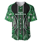 Aotearoa Ngati Maniapoto Baseball Jersey Maori Tribal Green Paua Shell Pattern