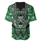 Aotearoa Ngati Maniapoto Baseball Jersey Maori Tribal Green Paua Shell Pattern