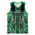Aotearoa Ngati Maniapoto Basketball Jersey Maori Tribal Green Paua Shell Pattern