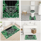 Aotearoa Ngati Maniapoto Bathroom Set Maori Tribal Green Paua Shell Pattern