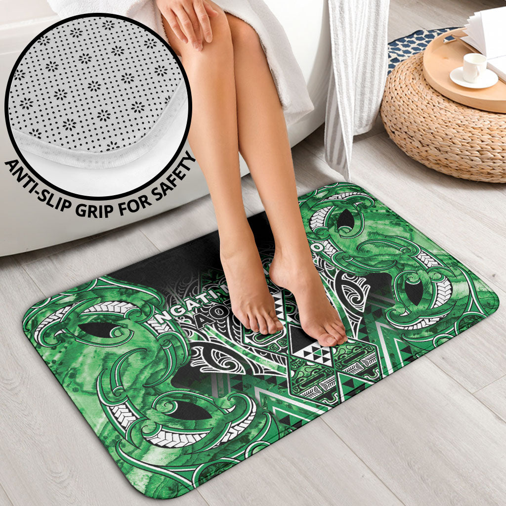 Aotearoa Ngati Maniapoto Bathroom Set Maori Tribal Green Paua Shell Pattern