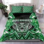 Aotearoa Ngati Maniapoto Bedding Set Maori Tribal Green Paua Shell Pattern