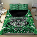 Aotearoa Ngati Maniapoto Bedding Set Maori Tribal Green Paua Shell Pattern