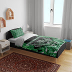 Aotearoa Ngati Maniapoto Bedding Set Maori Tribal Green Paua Shell Pattern