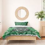 Aotearoa Ngati Maniapoto Bedding Set Maori Tribal Green Paua Shell Pattern