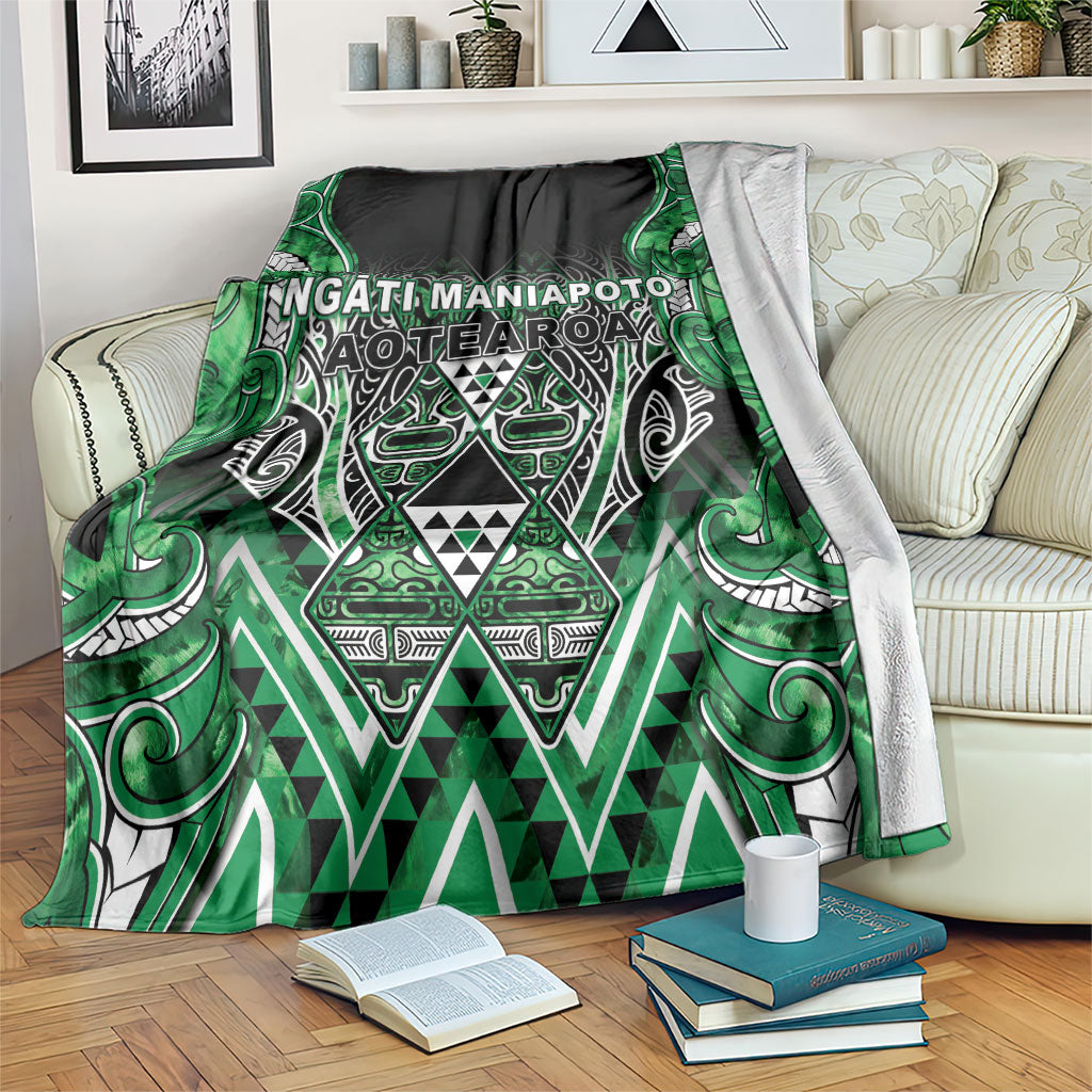 Aotearoa Ngati Maniapoto Blanket Maori Tribal Green Paua Shell Pattern