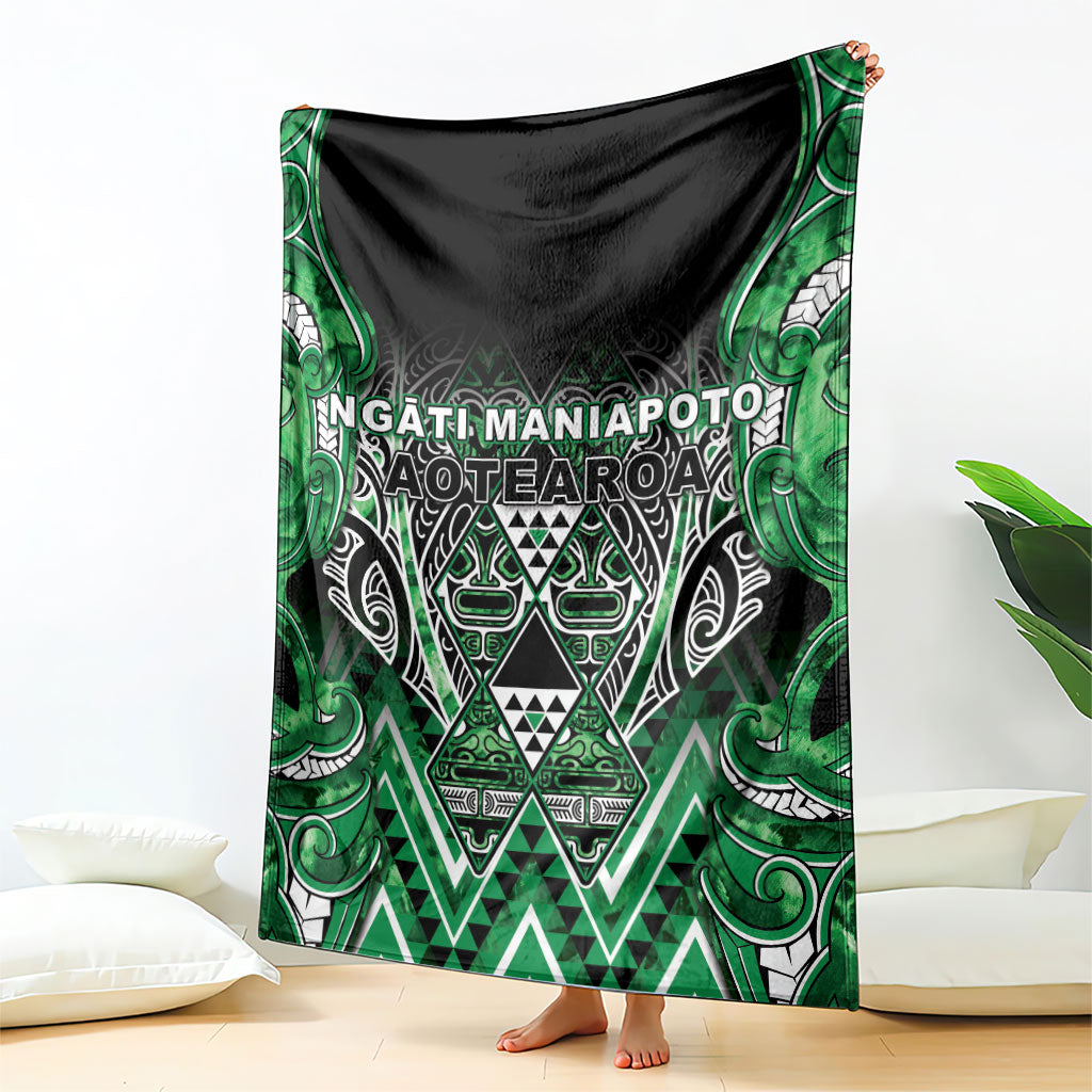 Aotearoa Ngati Maniapoto Blanket Maori Tribal Green Paua Shell Pattern