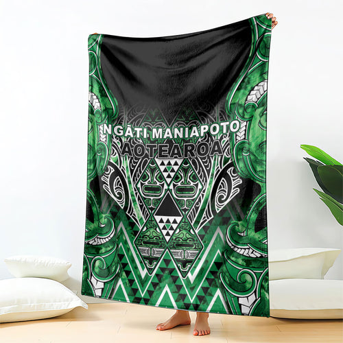 Aotearoa Ngati Maniapoto Blanket Maori Tribal Green Paua Shell Pattern