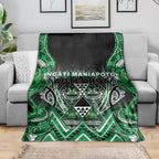 Aotearoa Ngati Maniapoto Blanket Maori Tribal Green Paua Shell Pattern