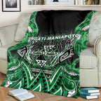 Aotearoa Ngati Maniapoto Blanket Maori Tribal Green Paua Shell Pattern