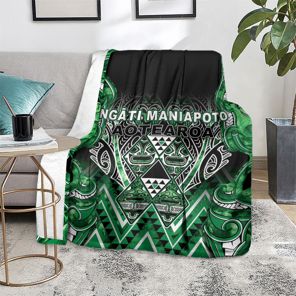 Aotearoa Ngati Maniapoto Blanket Maori Tribal Green Paua Shell Pattern