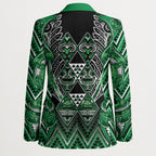 Aotearoa Ngati Maniapoto Blazer Maori Tribal Green Paua Shell Pattern