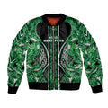 Aotearoa Ngati Maniapoto Bomber Jacket Maori Tribal Green Paua Shell Pattern