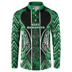 Aotearoa Ngati Maniapoto Button Sweatshirt Maori Tribal Green Paua Shell Pattern