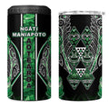Aotearoa Ngati Maniapoto 4 in 1 Can Cooler Tumbler Maori Tribal Green Paua Shell Pattern