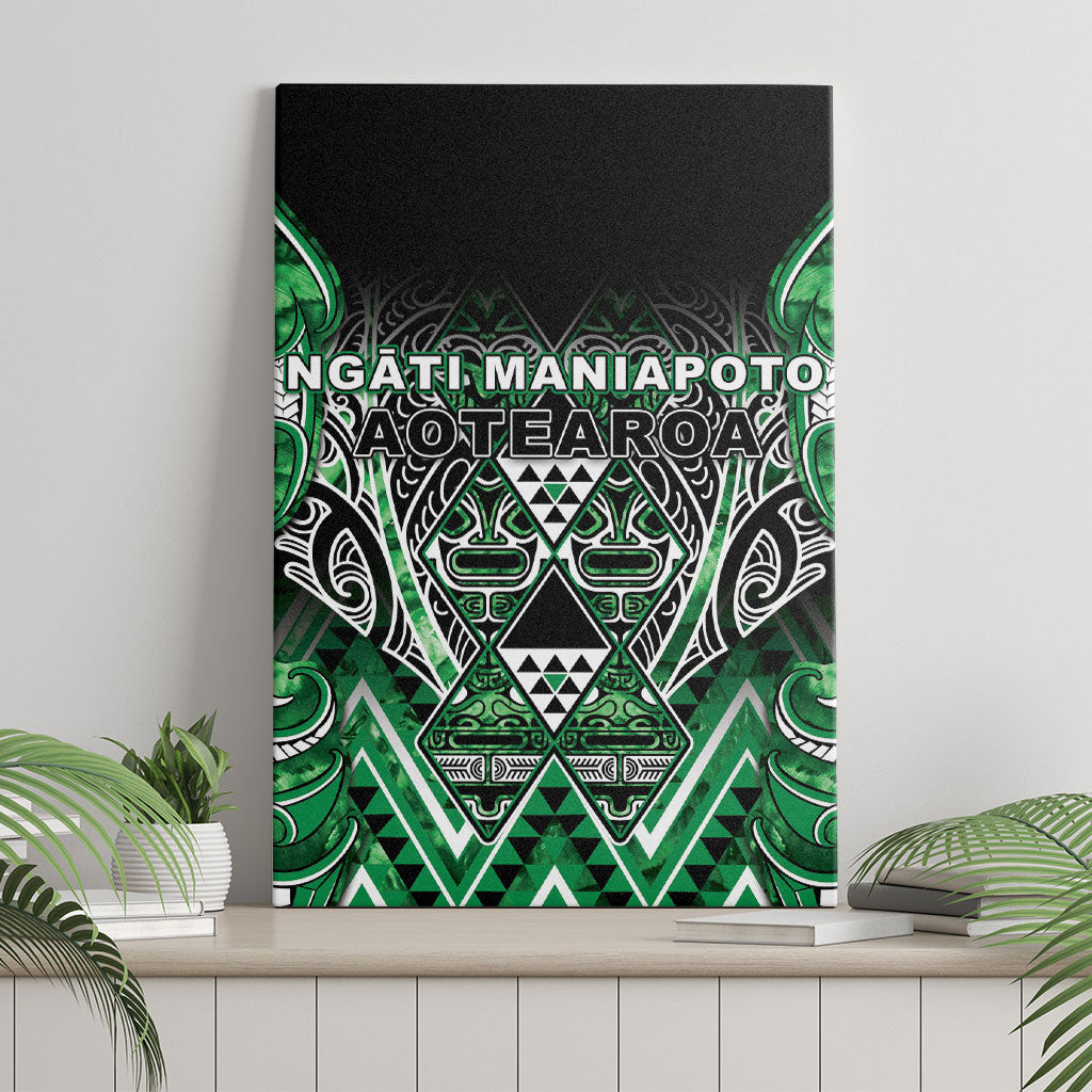 Aotearoa Ngati Maniapoto Canvas Wall Art Maori Tribal Green Paua Shell Pattern