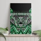 Aotearoa Ngati Maniapoto Canvas Wall Art Maori Tribal Green Paua Shell Pattern