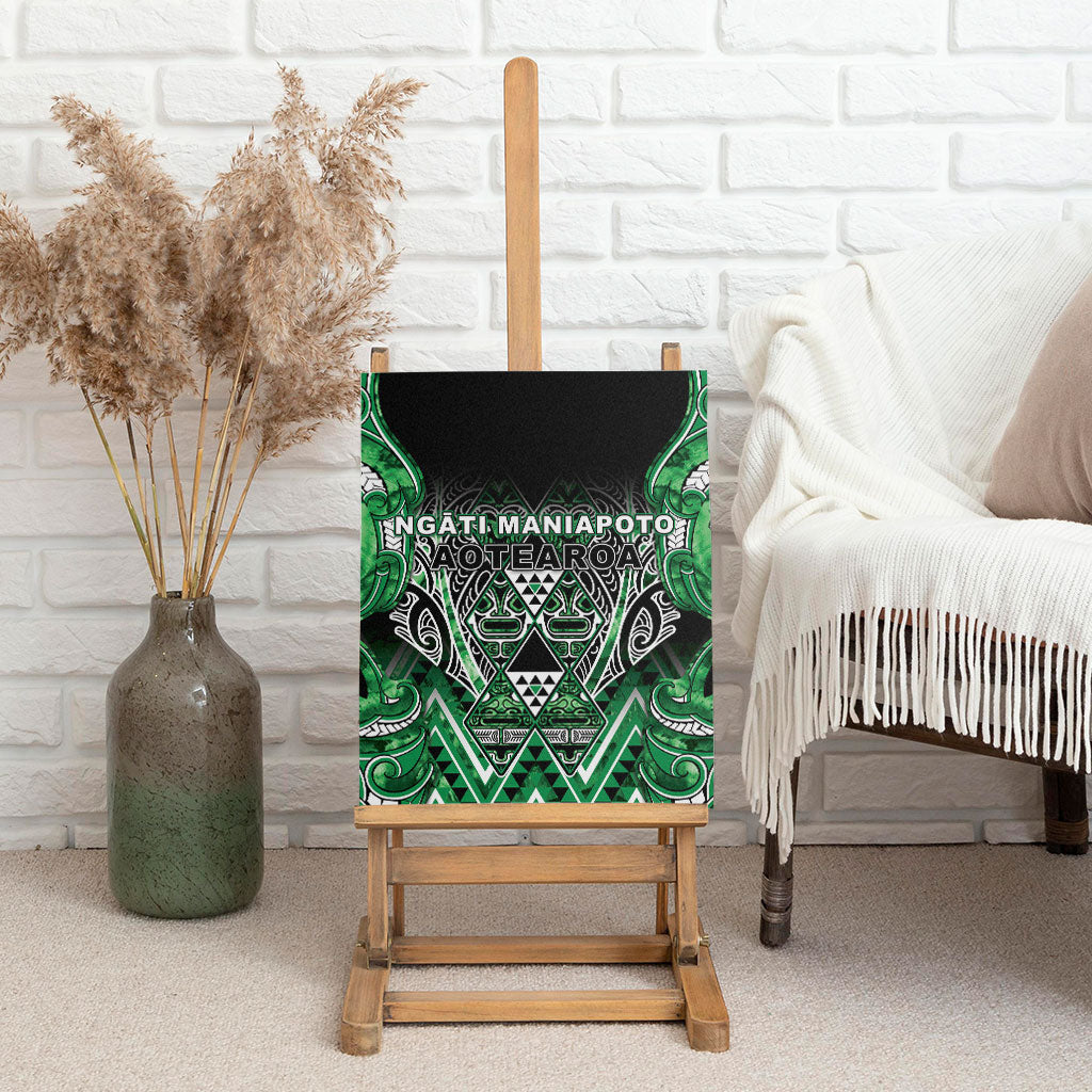 Aotearoa Ngati Maniapoto Canvas Wall Art Maori Tribal Green Paua Shell Pattern