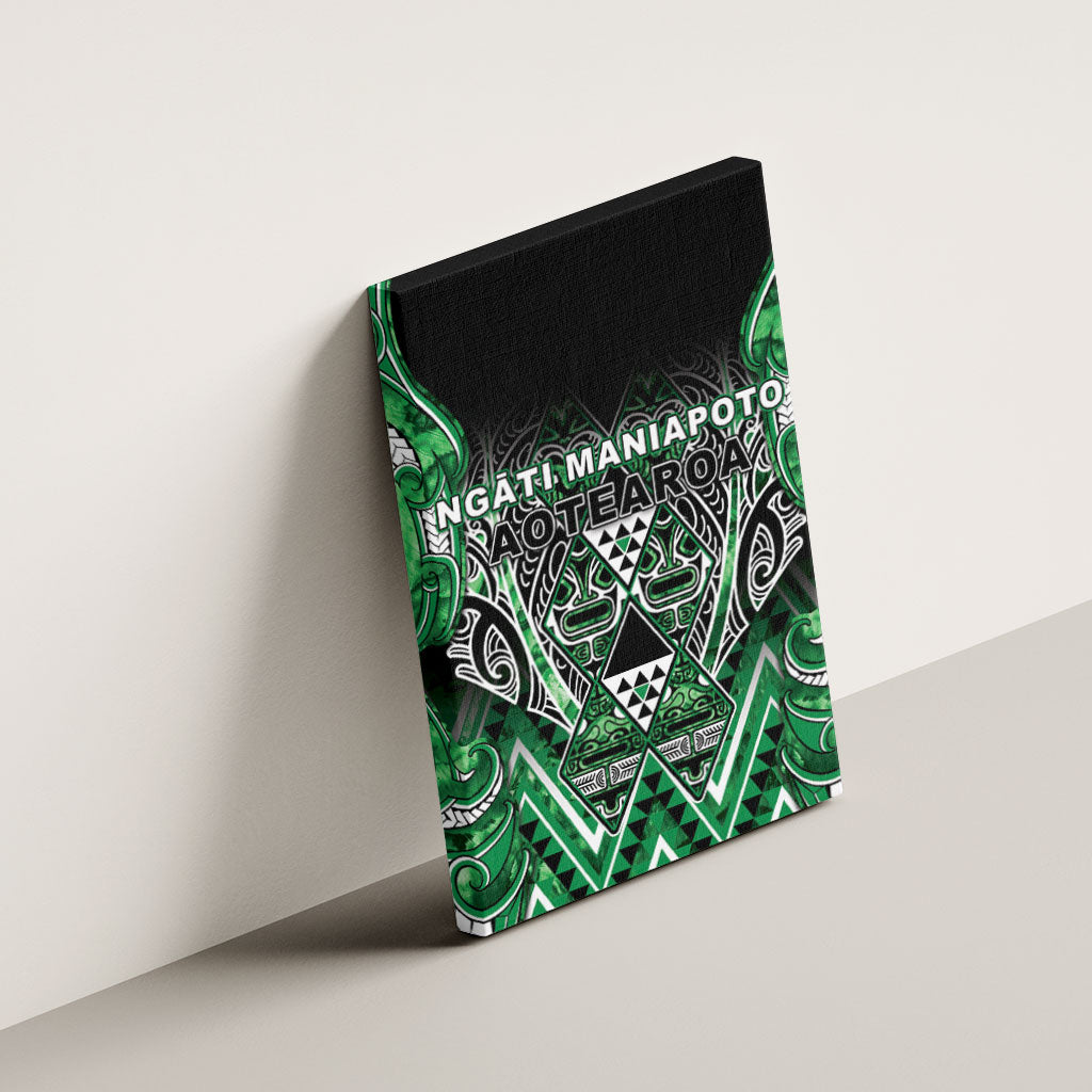 Aotearoa Ngati Maniapoto Canvas Wall Art Maori Tribal Green Paua Shell Pattern