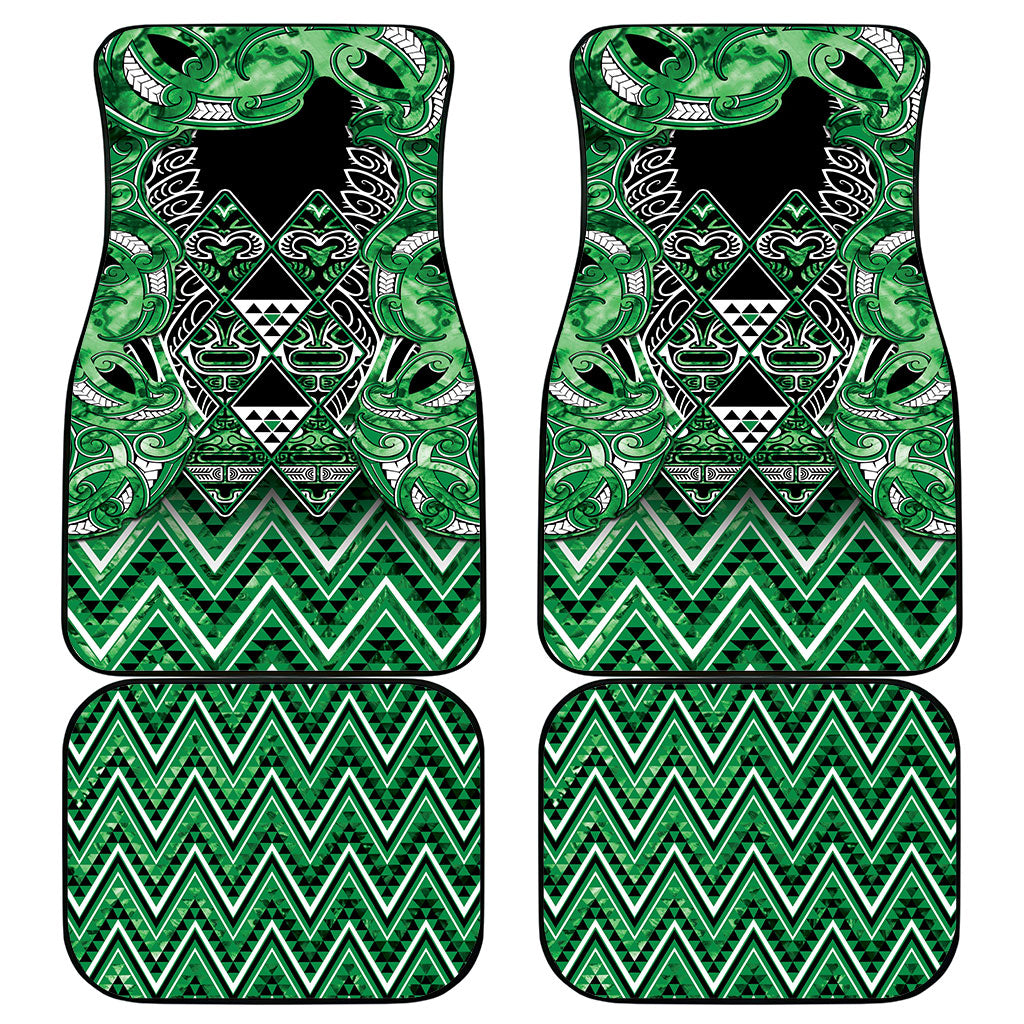 Aotearoa Ngati Maniapoto Car Mats Maori Tribal Green Paua Shell Pattern