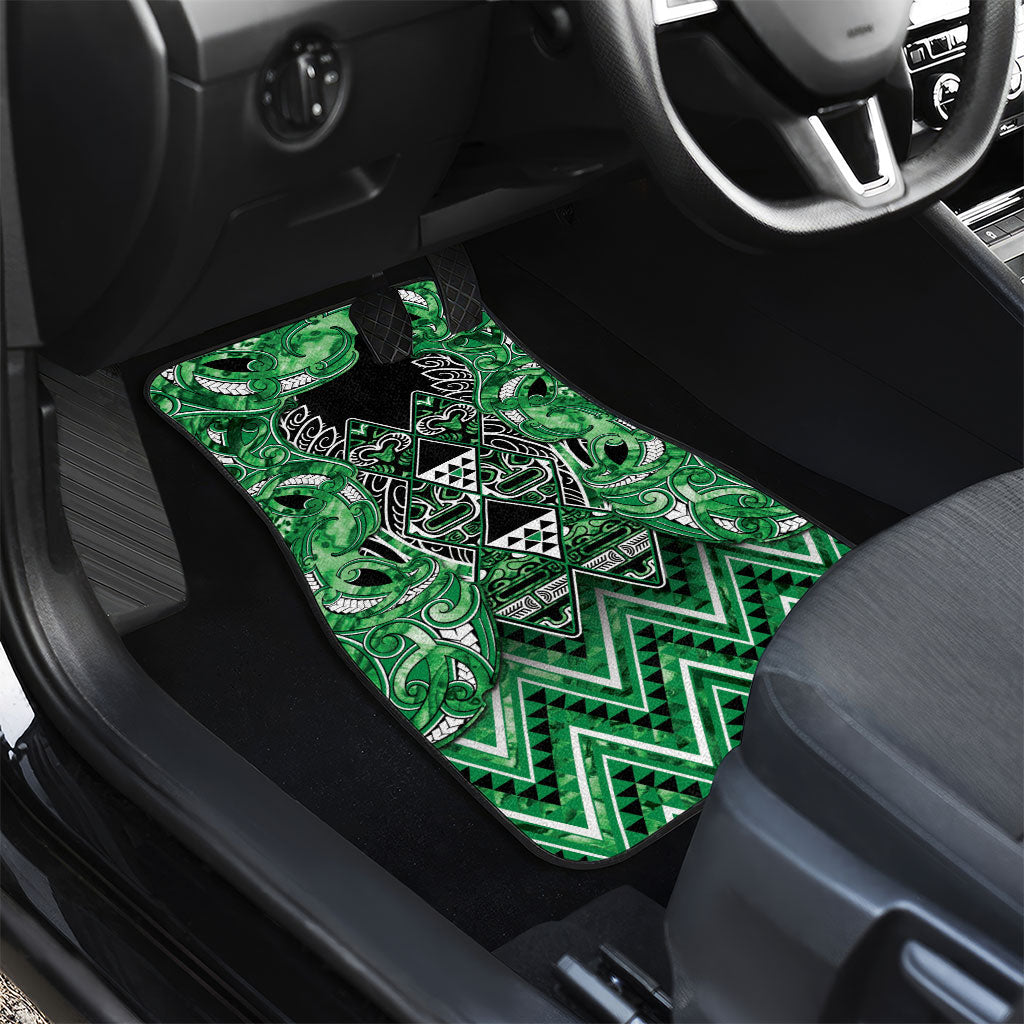 Aotearoa Ngati Maniapoto Car Mats Maori Tribal Green Paua Shell Pattern