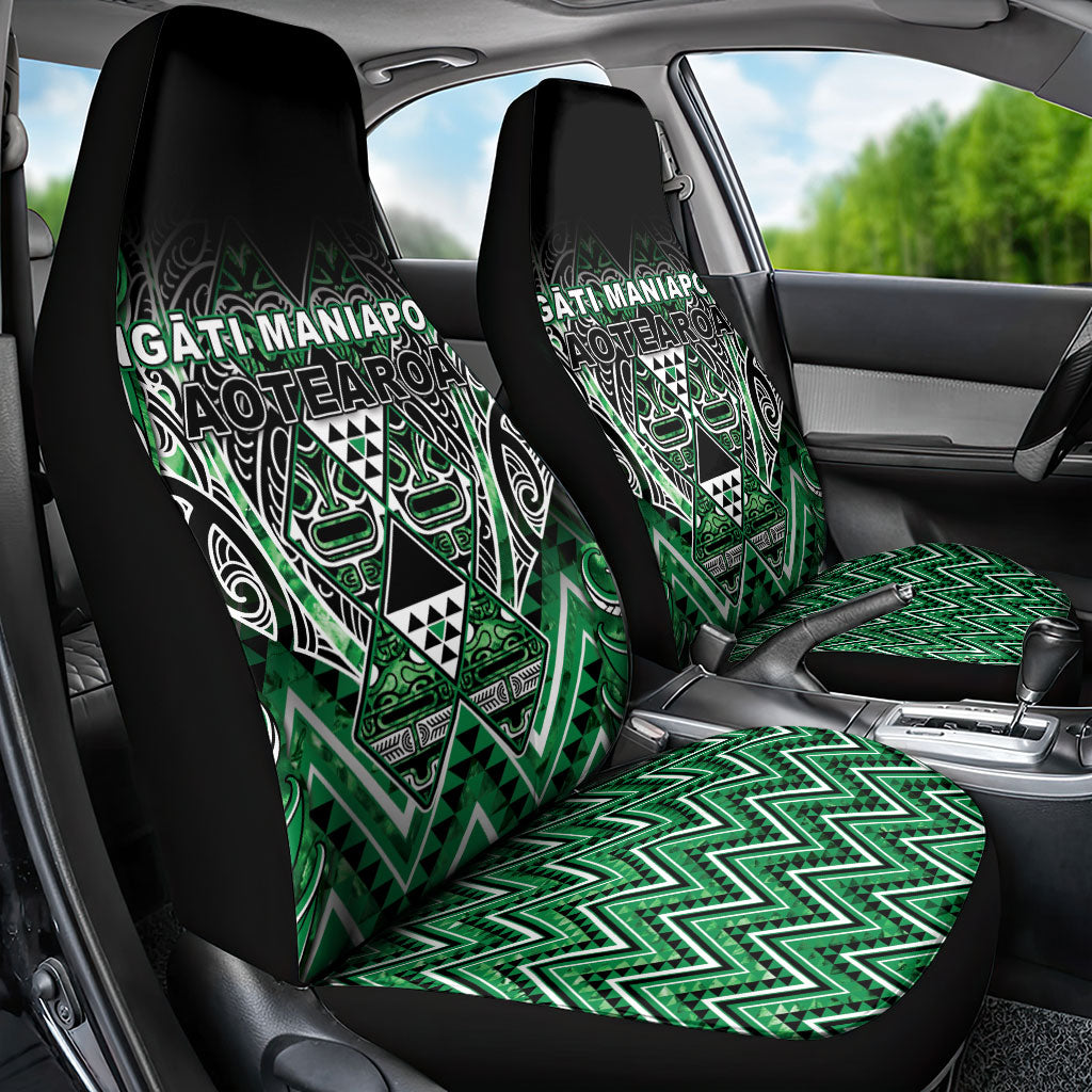 Aotearoa Ngati Maniapoto Car Seat Cover Maori Tribal Green Paua Shell Pattern