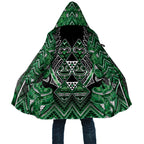 Aotearoa Ngati Maniapoto Cloak Maori Tribal Green Paua Shell Pattern