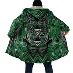 Aotearoa Ngati Maniapoto Cloak Maori Tribal Green Paua Shell Pattern