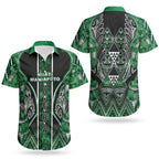 Aotearoa Ngati Maniapoto Couples Matching Long Sleeve Bodycon Dress and Hawaiian Shirt Maori Tribal Green Paua Shell Pattern