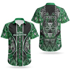 Aotearoa Ngati Maniapoto Couples Matching Short Sleeve Bodycon Dress and Hawaiian Shirt Maori Tribal Green Paua Shell Pattern