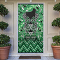 Aotearoa Ngati Maniapoto Door Cover Maori Tribal Green Paua Shell Pattern