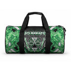 Aotearoa Ngati Maniapoto Duffle Bag Maori Tribal Green Paua Shell Pattern