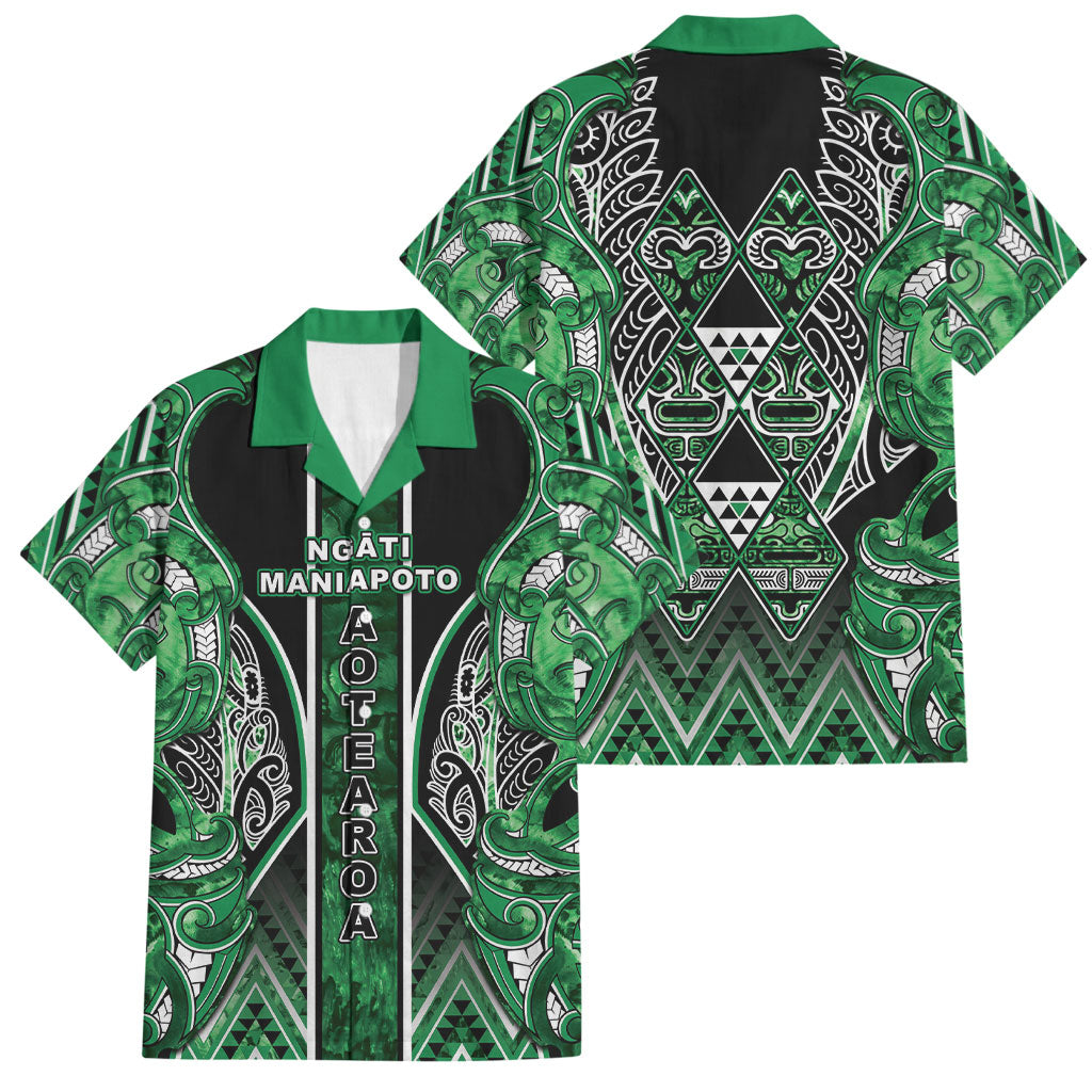 Aotearoa Ngati Maniapoto Family Matching Long Sleeve Bodycon Dress and Hawaiian Shirt Maori Tribal Green Paua Shell Pattern