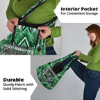 Aotearoa Ngati Maniapoto Grocery Bag Maori Tribal Green Paua Shell Pattern