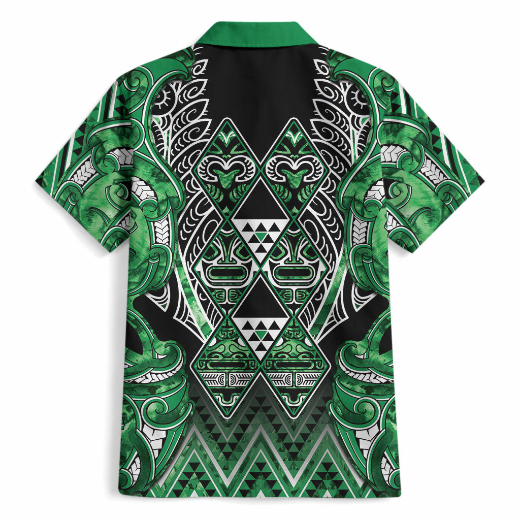 Aotearoa Ngati Maniapoto Hawaiian Shirt Maori Tribal Green Paua Shell Pattern