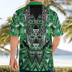 Aotearoa Ngati Maniapoto Hawaiian Shirt Maori Tribal Green Paua Shell Pattern