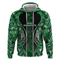 Aotearoa Ngati Maniapoto Hoodie Maori Tribal Green Paua Shell Pattern